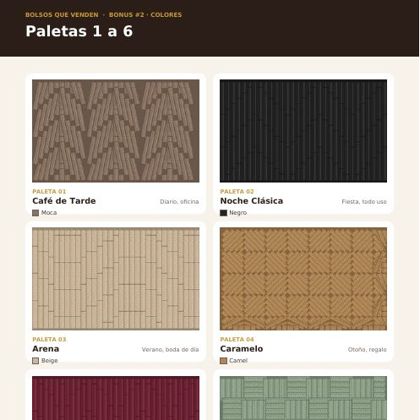 Paletas de colores para bolsos